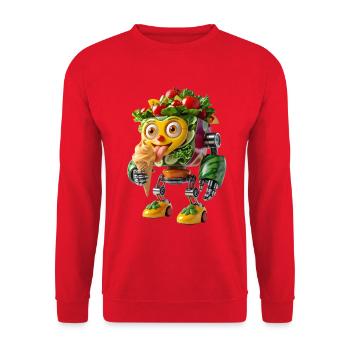 Gelotto Robot - Art amusant de la crème alimentaire - Sweat-shirt Unisexe - rouge - Devant - Alina (178cm) & Michal (187cm)