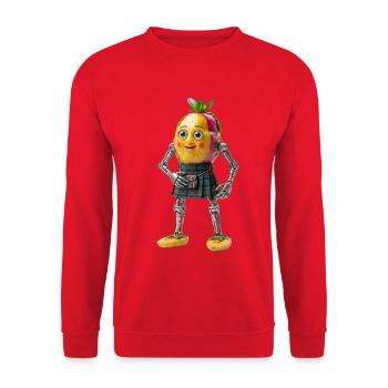 Robot Fruit du Dragon écossais mignon en Kilt - Sweat-shirt Unisexe - rouge - Devant - Alina (178cm) & Michal (187cm)