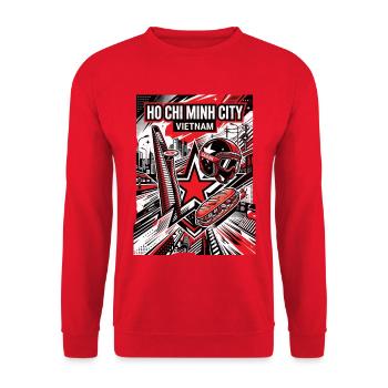 Ho Chi Minh City, Vietnam - Unisex Sweatshirt - red - Front - Alina (178cm) & Michal (187cm)