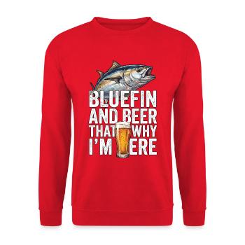 Bluefin Beer Fishing - Unisex Pullover - Rot - Vorne - Alina (178cm) & Michal (187cm)