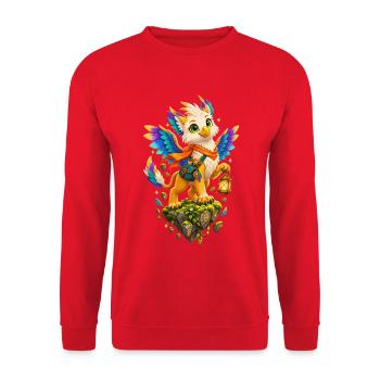 Leuchtender Farbengriffin - Unisex Pullover - Rot - Vorne - Alina (178cm) & Michal (187cm)