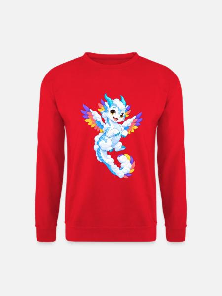 Himmelsdrache mit Regenbogenflügeln - Unisex Pullover - Rot