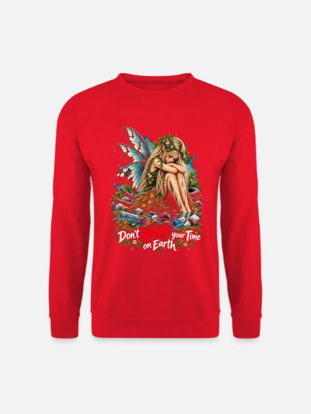 Naturfee ruft: Don't Waste Your Time - Unisex Pullover - Rot
