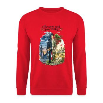 Zwei Seelen, eine Welt - Unisex Pullover - Rot - Vorne - Alina (178cm) & Michal (187cm)