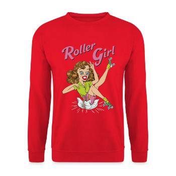 Roller Girl - Unisex Sweatshirt - red - Front - Alina (178cm) & Michal (187cm)