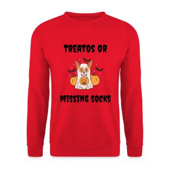 Corgi Dog Halloween Costume Treatos - Unisex Sweatshirt - red - Front - Alina (178cm) & Michal (187cm)