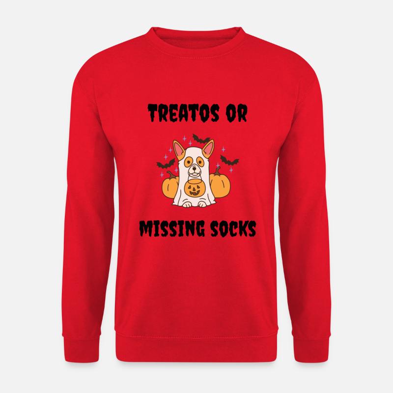 Corgi Hund Halloween Kostüm Treatos - Unisex Pullover - Rot