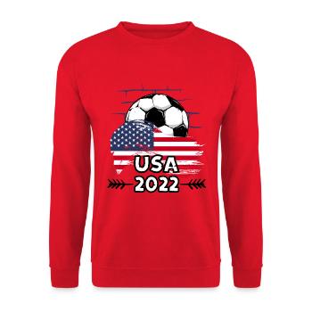 USA Amérique 2022 Football - Sweat-shirt Unisexe - rouge - Devant - Alina (178cm) & Michal (187cm)