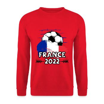 Frankreich France 2022 Fußball - Unisex Pullover - Rot - Vorne - Alina (178cm) & Michal (187cm)
