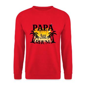 PAPA AT RHUM gift idea humor quote - Unisex Sweatshirt - red - Front - Alina (178cm) & Michal (187cm)