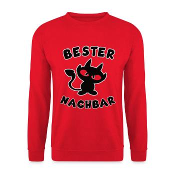 cooles bester Nachbar Design - Unisex Pullover - Rot - Vorne - Alina (178cm) & Michal (187cm)