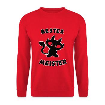 cooles bester Meister Design - Unisex Pullover - Rot - Vorne - Alina (178cm) & Michal (187cm)