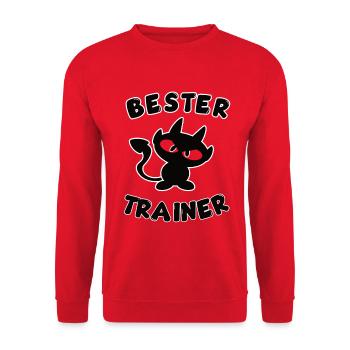 cooles bester Trainer Design - Unisex Pullover - Rot - Vorne - Alina (178cm) & Michal (187cm)