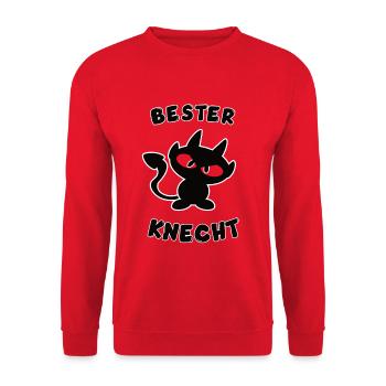 cooles bester Knecht Design - Unisex Pullover - Rot - Vorne - Alina (178cm) & Michal (187cm)