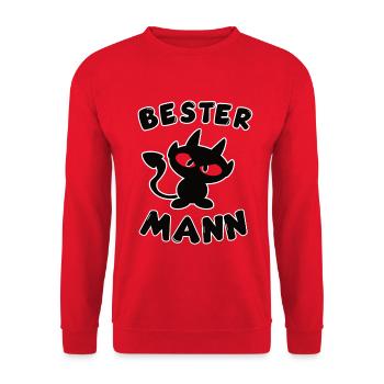 cooles bester Mann Design - Unisex Pullover - Rot - Vorne - Alina (178cm) & Michal (187cm)