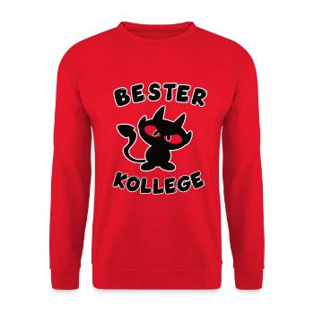 cooles bester Kollege Design - Unisex Pullover - Rot - Vorne - Alina (178cm) & Michal (187cm)