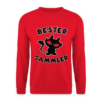 cooles bester Gammler Design - Unisex Pullover - Rot - Vorne - Alina (178cm) & Michal (187cm)