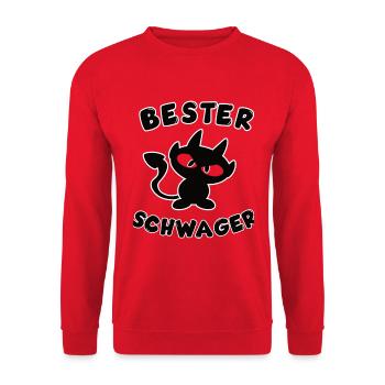 cooles bester Schwager Design - Unisex Pullover - Rot - Vorne - Alina (178cm) & Michal (187cm)