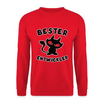 cooles bester Entwickler Design - Unisex Pullover - Rot - Vorne - Alina (178cm) & Michal (187cm)