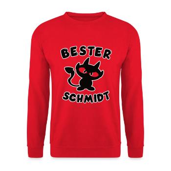 cooles bester Schmidt Design - Unisex Pullover - Rot - Vorne - Alina (178cm) & Michal (187cm)