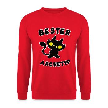 cooles bester Archetyp Design - Unisex Pullover - Rot - Vorne - Alina (178cm) & Michal (187cm)