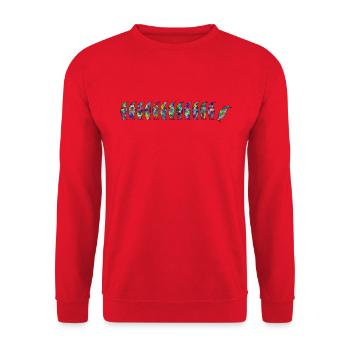 Penguins with Gekko - Unisex Sweatshirt - red - Front - Alina (178cm) & Michal (187cm)