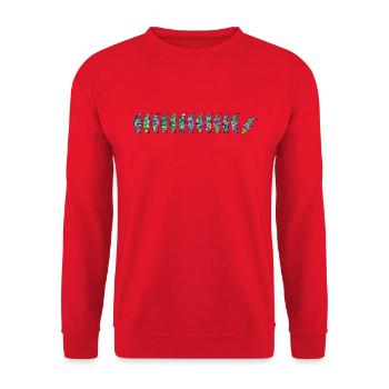 Penguins Stained Glass - Colorglas - Unisex Sweatshirt - red - Front - Alina (178cm) & Michal (187cm)