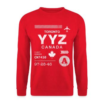 Toronto airport tag - Unisex Sweatshirt - red - Front - Alina (178cm) & Michal (187cm)
