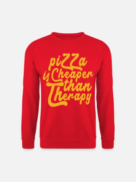 La pizza est moins chère que la thérapie Citation - Sweat-shirt Unisexe - rouge