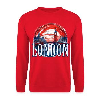 London Big Ben Urlaub Great Britain England - Unisex Pullover - Rot - Vorne - Alina (178cm) & Michal (187cm)