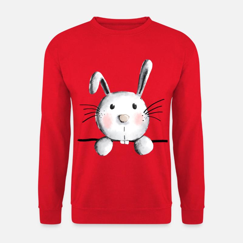 Knuffiger Hase - Häschen - Hasen - Kaninchen - Unisex Pullover - Rot