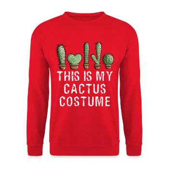 This Is My Cactus Costume I Kaktus Kostüm Pflanzen - Unisex Pullover - Rot - Vorne - Alina (178cm) & Michal (187cm)
