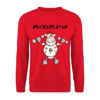MusKuhlatur - Unisex Pullover - Rot - Vorne - Alina (178cm) & Michal (187cm)