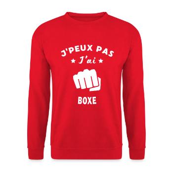 Humour et Sport de Boxe Feminin - Sweat-shirt Unisexe - rouge - Devant - Alina (178cm) & Michal (187cm)