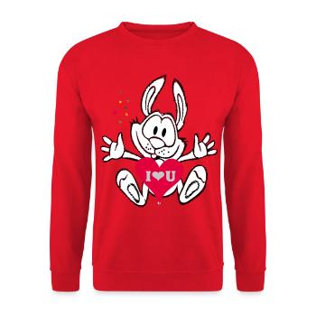 I love you heart - Unisex Sweatshirt - red - Front - Alina (178cm) & Michal (187cm)