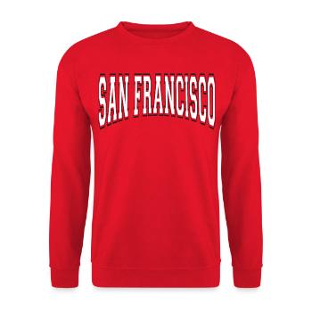 San Francisco - Unisex Pullover - Rot - Vorne - Alina (178cm) & Michal (187cm)