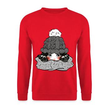 Fille en hiver - Sweat-shirt Unisexe - rouge - Devant - Alina (178cm) & Michal (187cm)