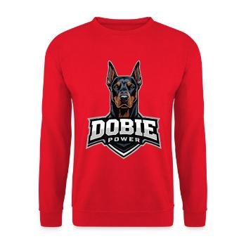 Dobie Power Doberman Motif - Unisex Sweatshirt - red - Front - Alina (178cm) & Michal (187cm)