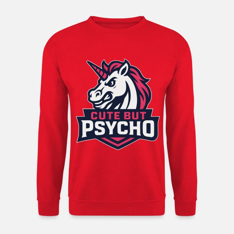 Freches Einhorn mit Spruch - Unisex Pullover - Rot