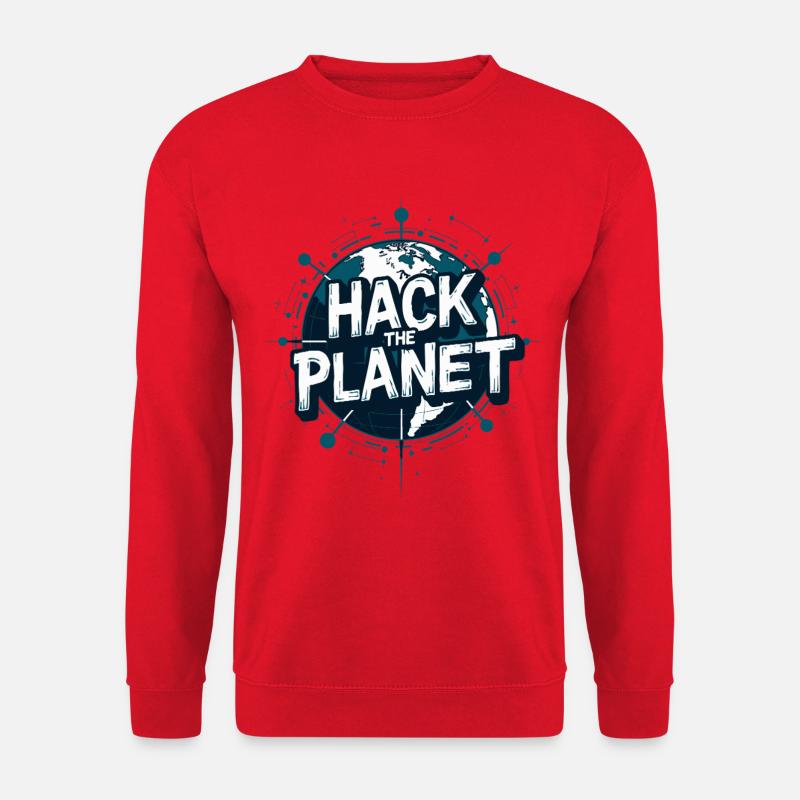 Motif du Globe Hack – Technologie Planétaire - Sweat-shirt Unisexe - rouge