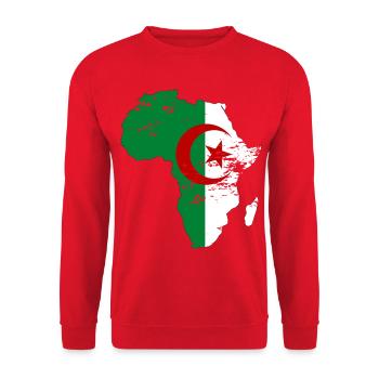 Algeria Flag Africa - Unisex Sweatshirt - red - Front - Alina (178cm) & Michal (187cm)