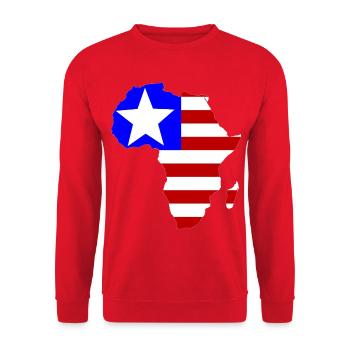 Liberia_Flagge_Afrika - Unisex Sweatshirt - red - Front - Alina (178cm) & Michal (187cm)