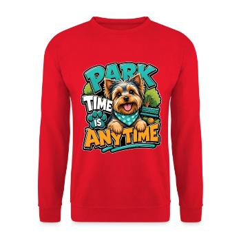 Yorkshire Terrier - Unisex Pullover - Rot - Vorne - Alina (178cm) & Michal (187cm)