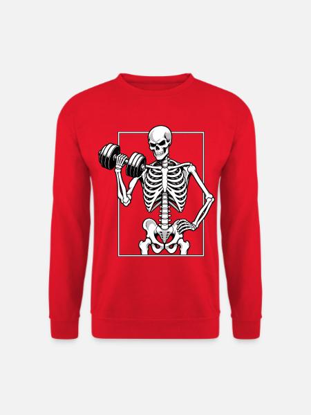 Skelett beim Hanteltraining - Unisex Pullover - Rot