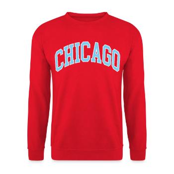 Chicago - Unisex Sweatshirt - red - Front - Alina (178cm) & Michal (187cm)