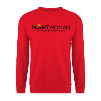 Femme Plante - Green Strength | Puissance de l’usine-NoLimits - Sweat-shirt Unisexe - rouge - Devant - Alina (178cm) & Michal (187cm)