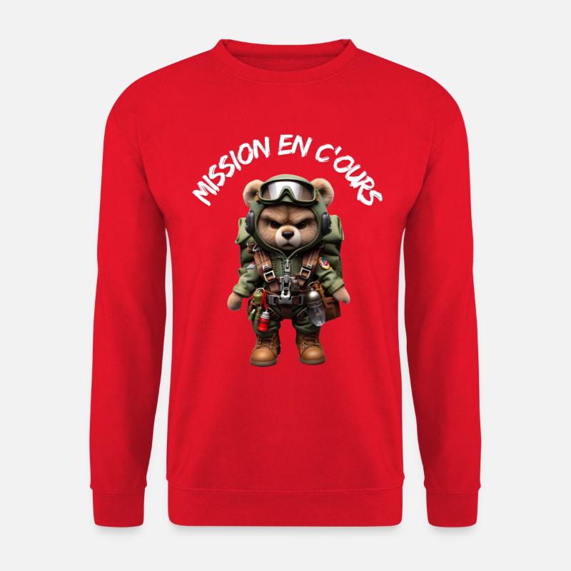 Mission en C'OURS - Sweat-shirt Unisexe - rouge