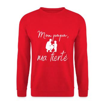 Mon papa, ma fierté - Sweat-shirt Unisexe - rouge - Devant - Alina (178cm) & Michal (187cm)