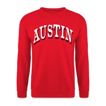 Austin - Unisex Pullover - Rot - Vorne - Alina (178cm) & Michal (187cm)
