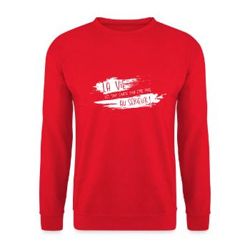 La vie - Sweat-shirt Unisexe - rouge - Devant - Alina (178cm) & Michal (187cm)